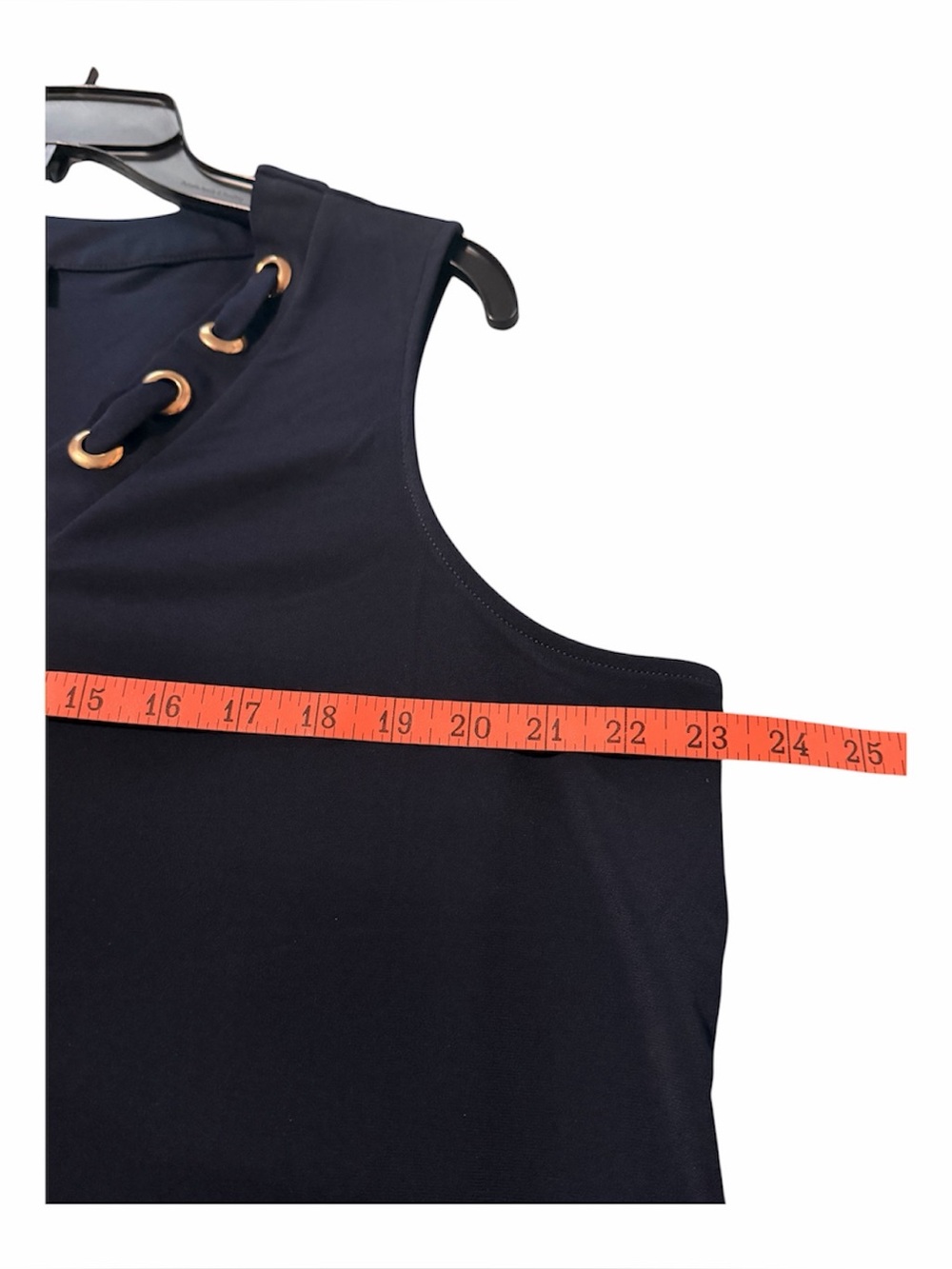 Premise NWT Night Life (Dark Navy) Sleeveless Grommet V-Neck Blouse -L - Picture 6 of 9